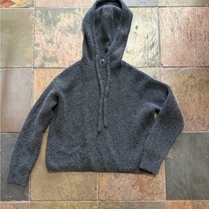 Quince Mongolian Cashmere Fisherman Hoodie Grey XS